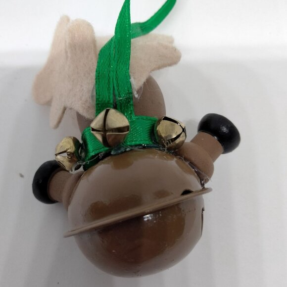 Reindeer Jingle Bell Christmas Ornament handmade Heart - Picture 3 of 9